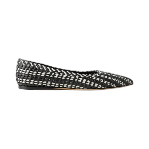 Aurora Two-Tone Woven Leather Ballet Flats