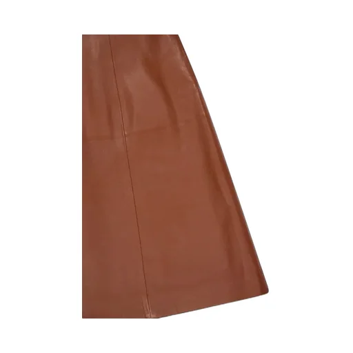 Adaline Leather Midi Square-Neck Dress