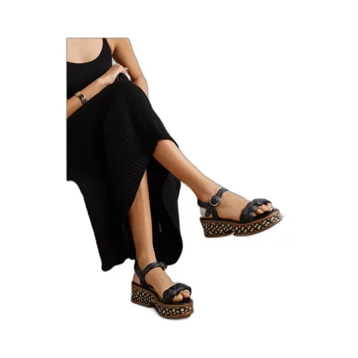 Round-Toe Platform Sandals