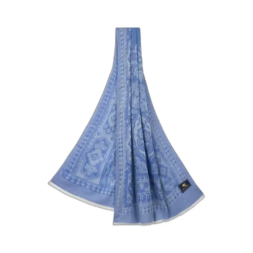 Silk-Blend Scarf With Geometric Motif