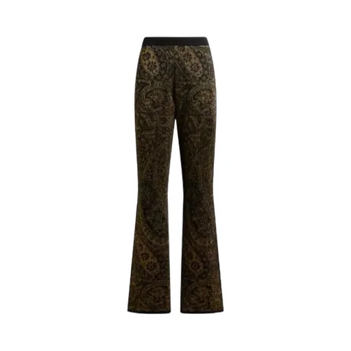 Paisley Jacquard Lurex Thread Flared Trousers