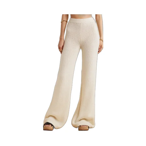 Openwork Knit Flared Pants