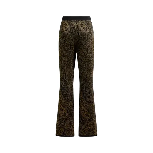 Paisley Jacquard Lurex Thread Flared Trousers