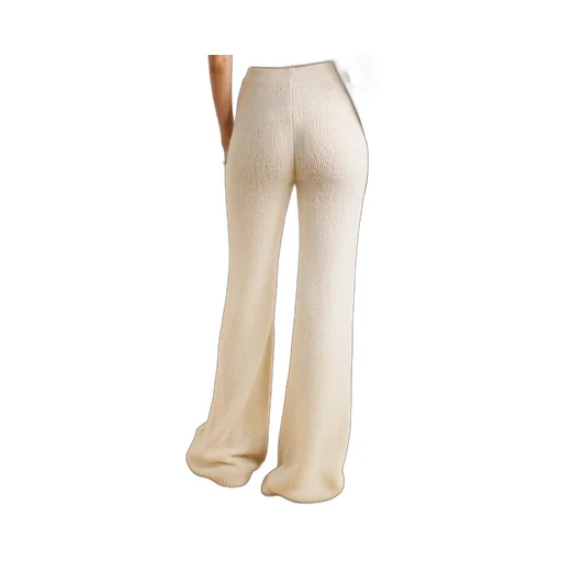 Openwork Knit Flared Pants