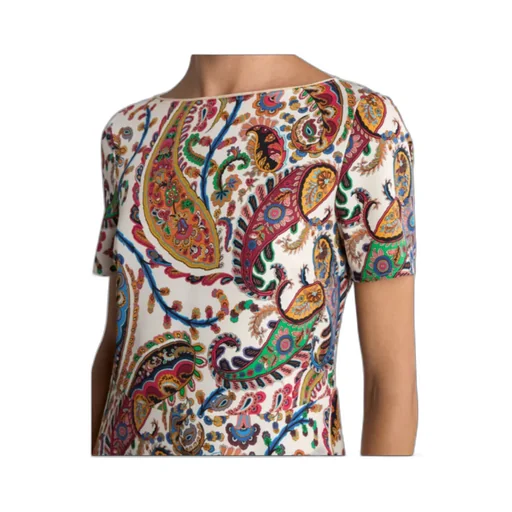 Paisley Printed Short Sleeved Midi Dress