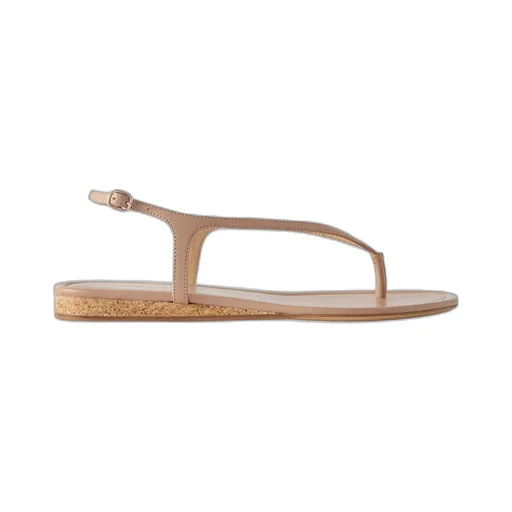 Round-Toe Flat Sandals