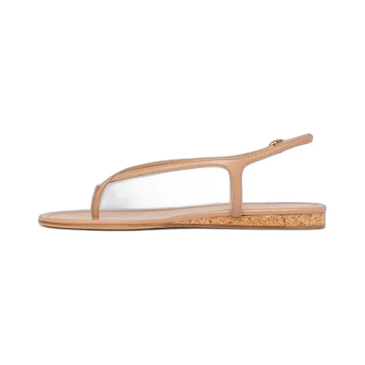 Round-Toe Flat Sandals