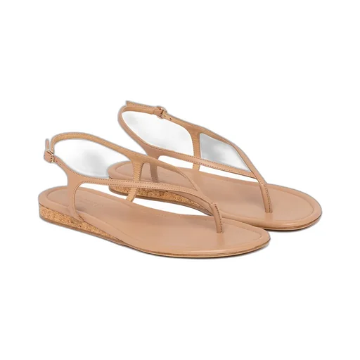 Round-Toe Flat Sandals