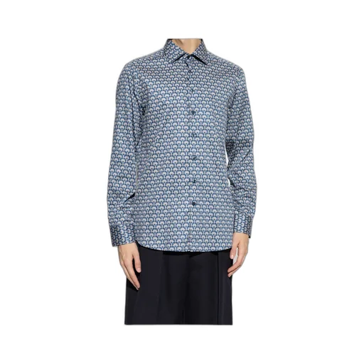 Pattern-Printed Long-Sleeved Shirt
