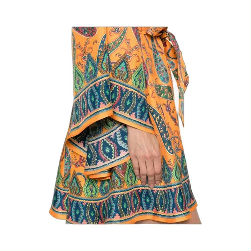 Paisley Print Dress With Lace Trim