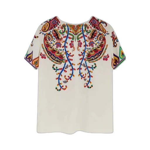 Paisley-Print Crewneck T-Shirt