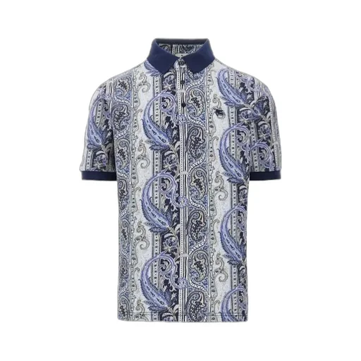 Paisley Motif Short-Sleeved Polo Shirt