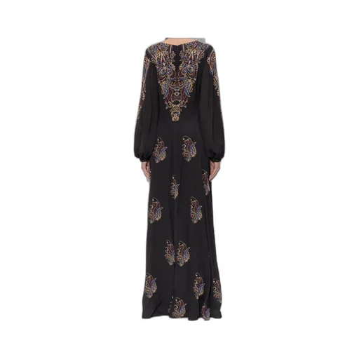Paisley Printed Long-Sleeved Dress