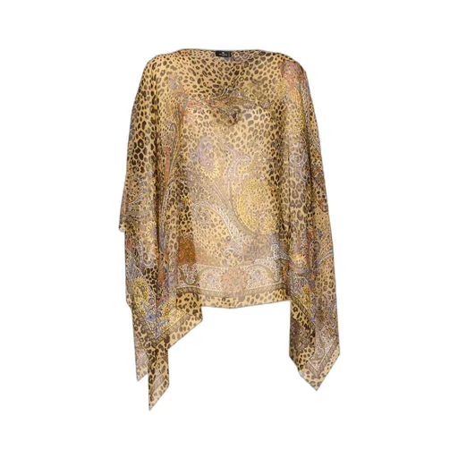 Paisley Printed Draped Poncho