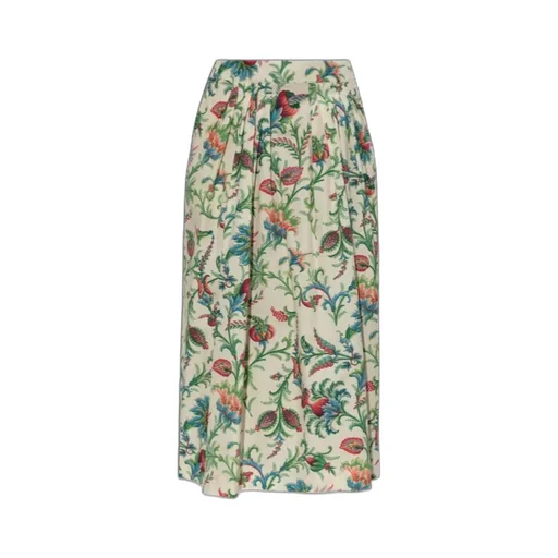 Floral Motif Midi Skirt