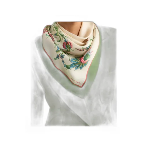 Circular Floral Motif Scarf