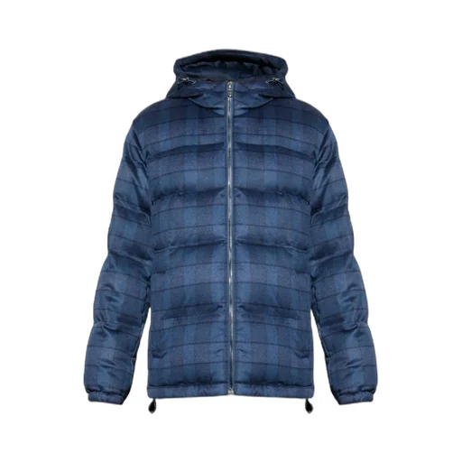 Check Motif Down Jacket
