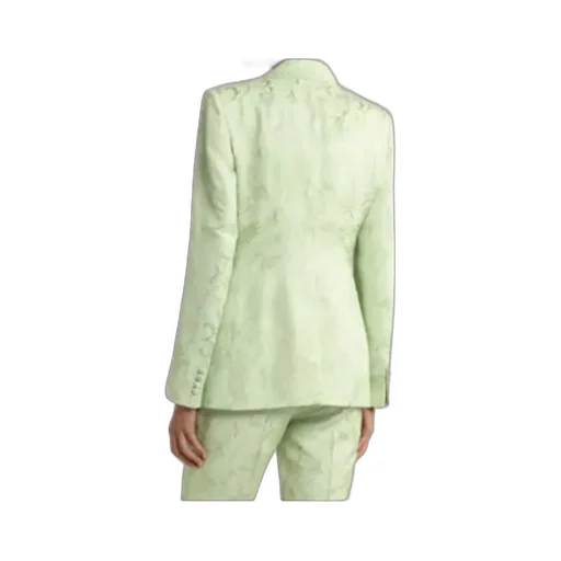 Single-Breasted Floral Jacquard Jacket