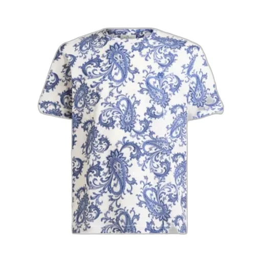 Leaf Paisley Motif Crewneck T-Shirt
