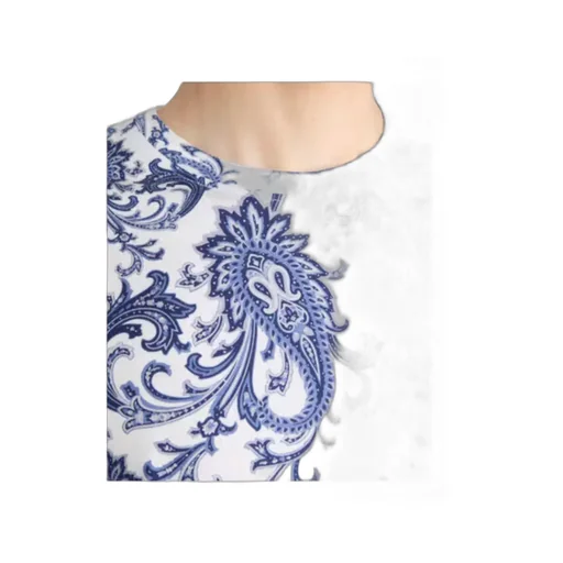 Leaf Paisley Motif Crewneck T-Shirt