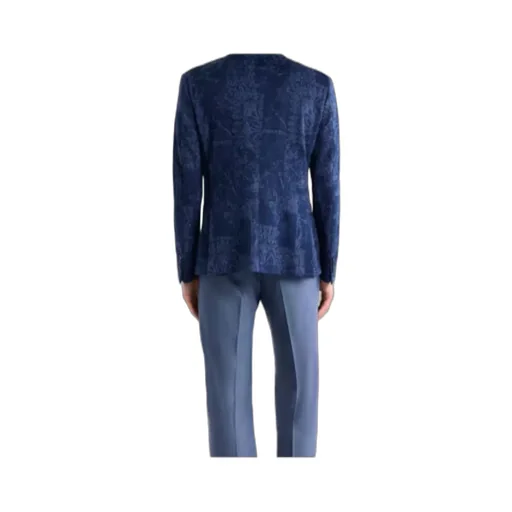 Floral Jacquard Single-Breasted Jacket