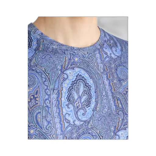 Floral Paisley Motif Crewneck T-Shirt