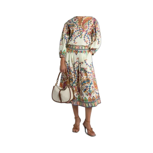 Paisley Printed Midi Skirt