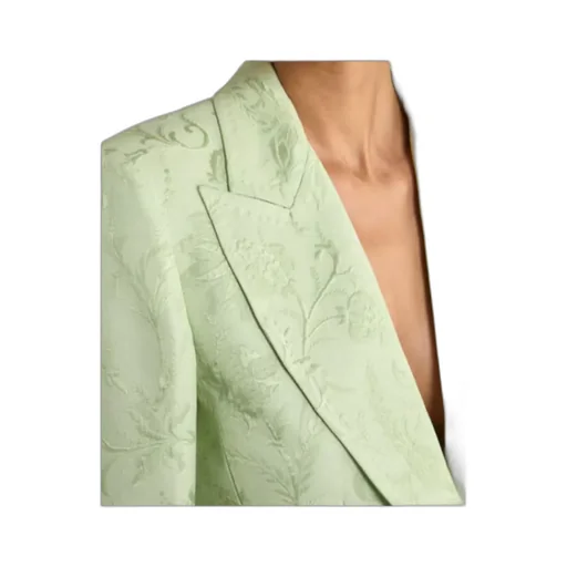 Single-Breasted Floral Jacquard Jacket