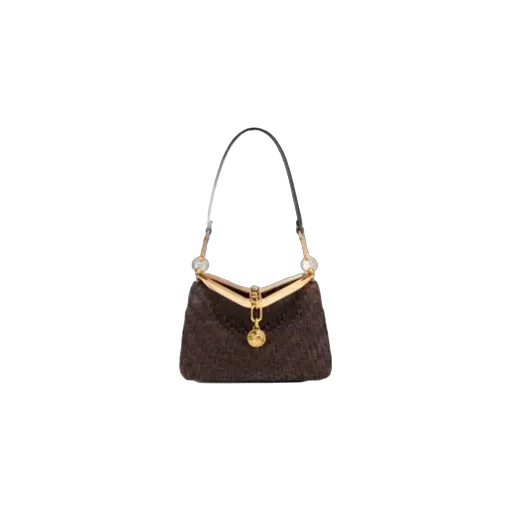 Small Woven Suede Vela Bag