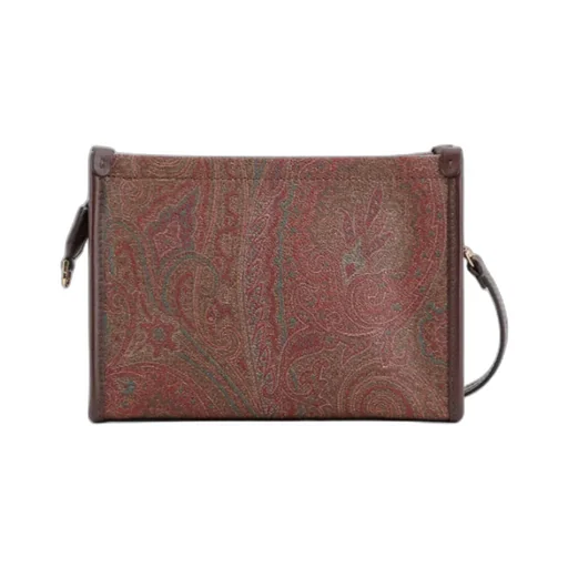 Paisley Printed Logo Embroidered Clutch Bag