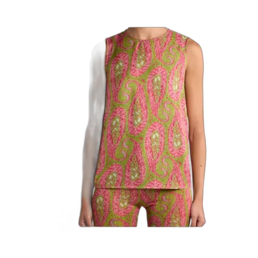 Paisley-Motifed Sleeveless Top