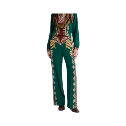 Floral Silk Palazzo Trousers