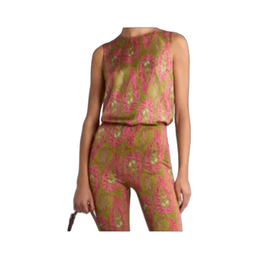 Paisley-Motifed Sleeveless Top