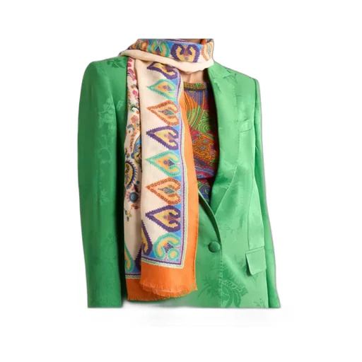 Floral Paisley Motif Jacquard Scarf