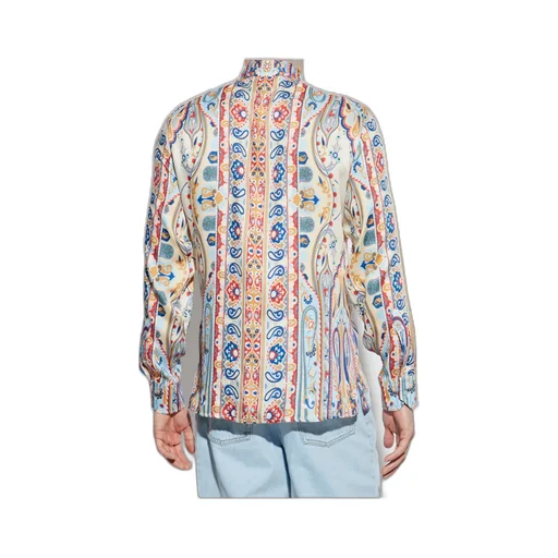 Pattern-Printed Long-Sleeved Shirt