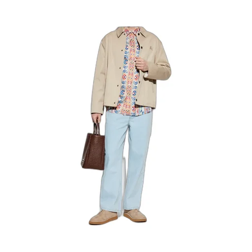 Pattern-Printed Long-Sleeved Shirt