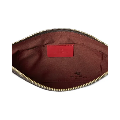 Mini Paisley Contrast-Trim Clutch Bag