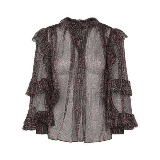 Semi Sheer Ruffled Blouse