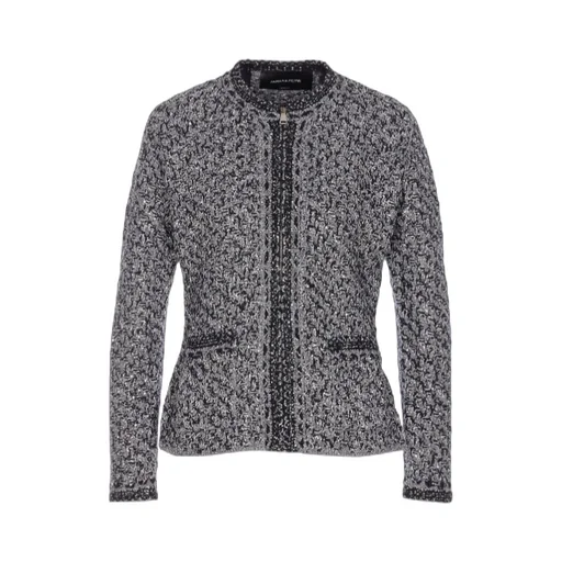 Denim Effect Sequin Tweed Jacket