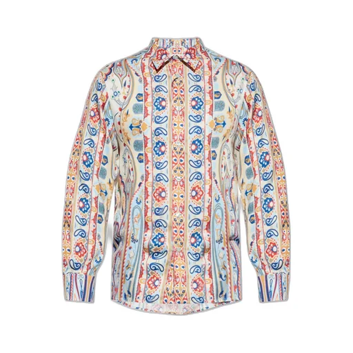 Pattern-Printed Long-Sleeved Shirt