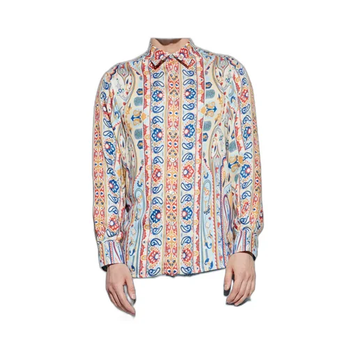 Pattern-Printed Long-Sleeved Shirt