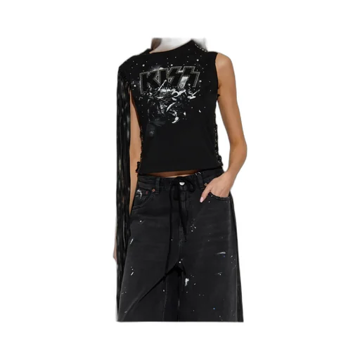 Fringed-Detail Graphic Printed Top