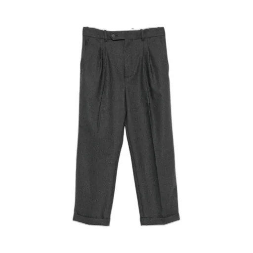Virgin Wool Blend Straight-Leg Trousers