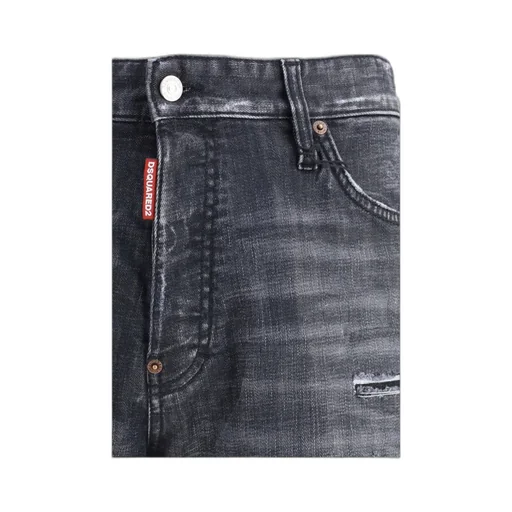 Logo Patch Distressed Denim Shorts