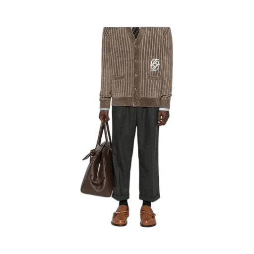 Virgin Wool Blend Straight-Leg Trousers