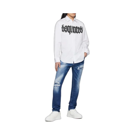 Distressed Light Super Fade Wash Slim Jeans