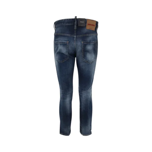 Distressed Logo Patch Slim-Fit Jeans