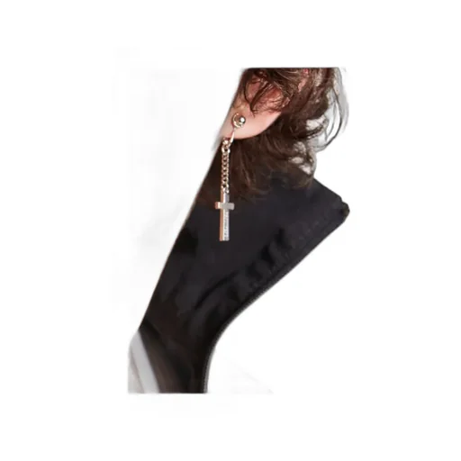 Cross Pendant Clip-On Single Earring