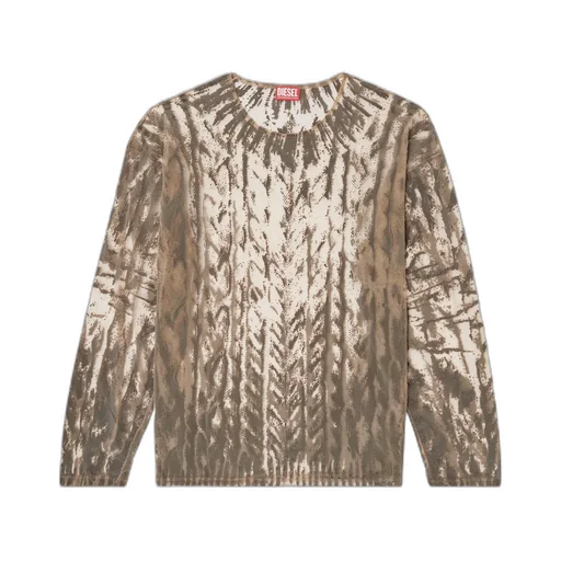 Flocked Tulle Long-Sleeve Top
