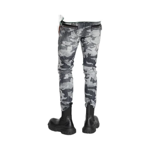 All-Over Camouflage Printed Skater Jeans